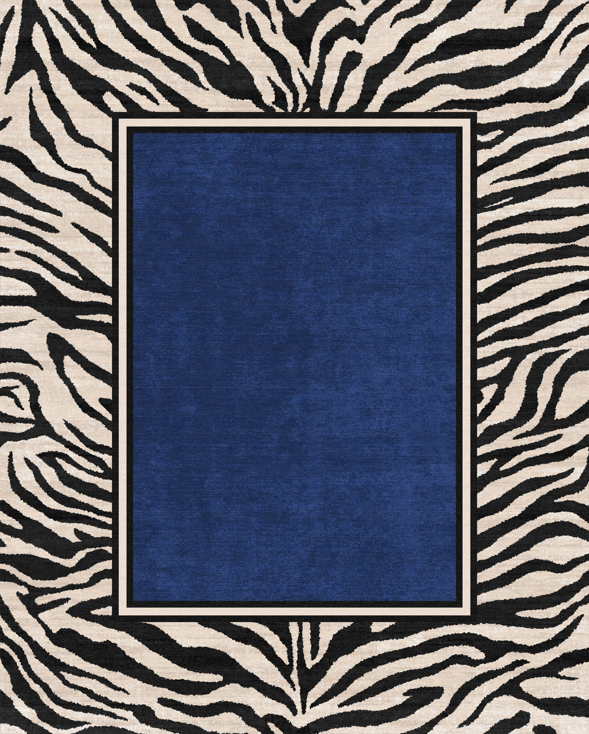 Jax Tapete em negrito com estampa de borda de zebra