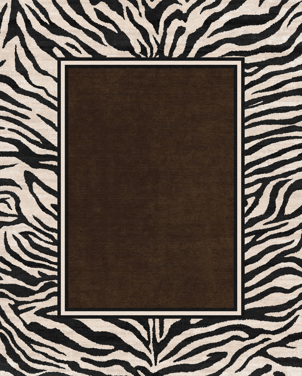 Jax Tapete em negrito com estampa de borda de zebra