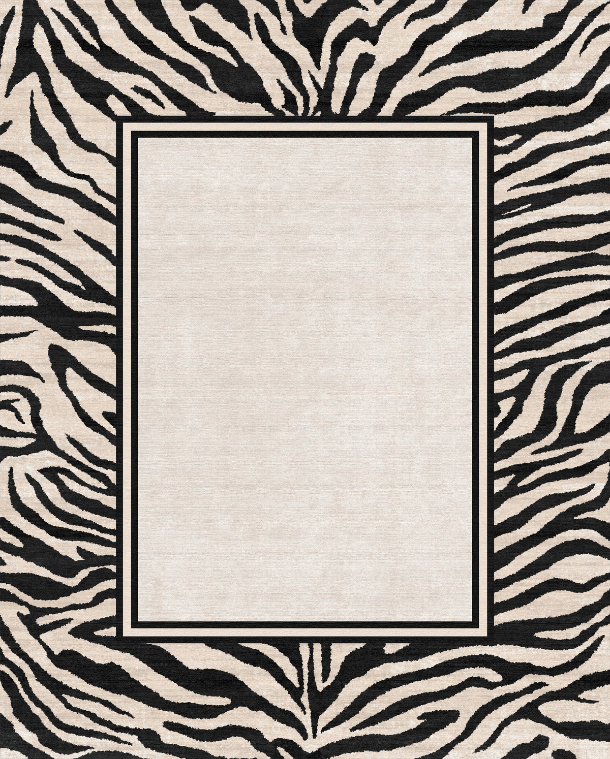 Jax Tapete em negrito com estampa de borda de zebra