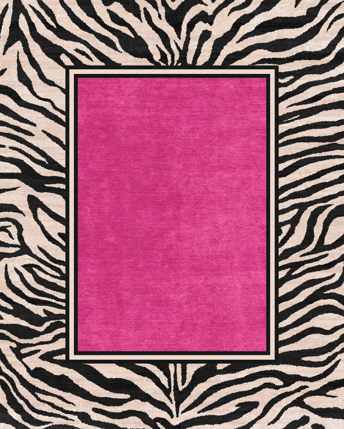 Jax Tapete em negrito com estampa de borda de zebra