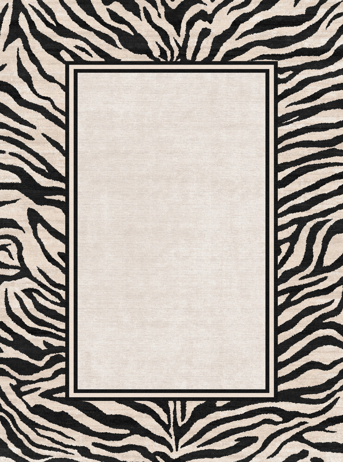 Jax Tapete em negrito com estampa de borda de zebra