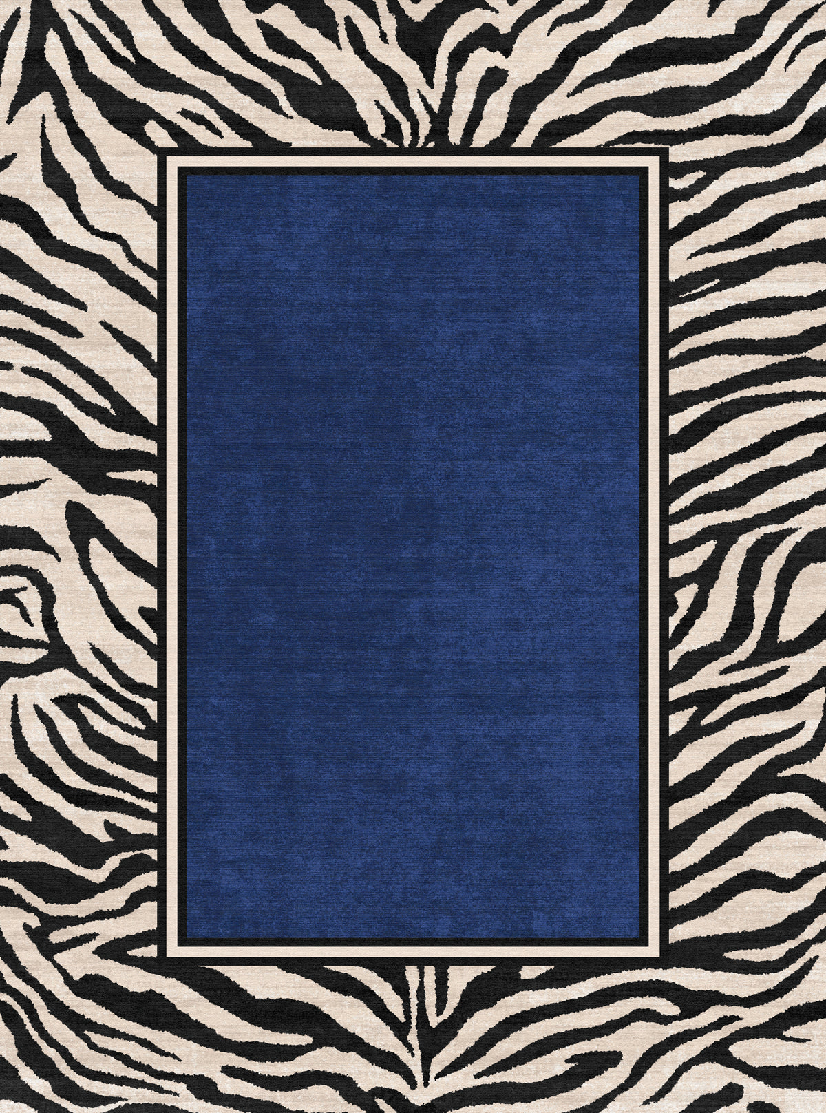 Jax Tapete em negrito com estampa de borda de zebra
