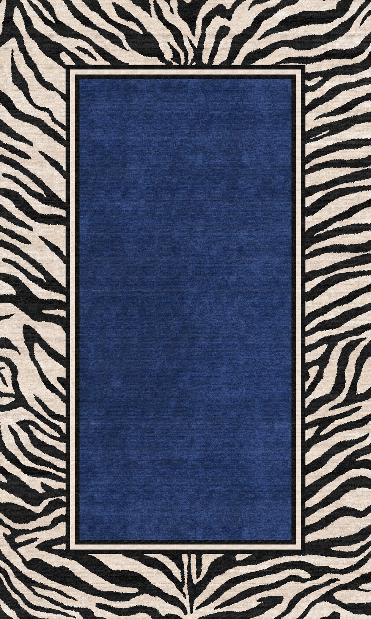 Jax Tapete em negrito com estampa de borda de zebra