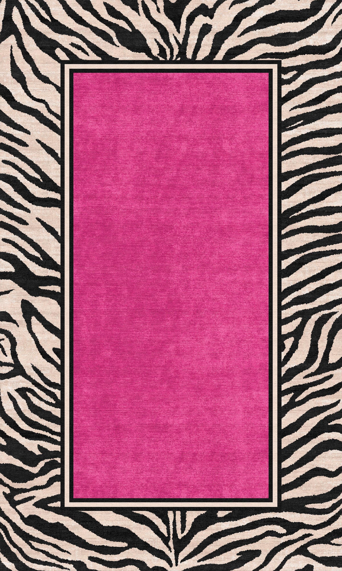 Jax Tapete em negrito com estampa de borda de zebra