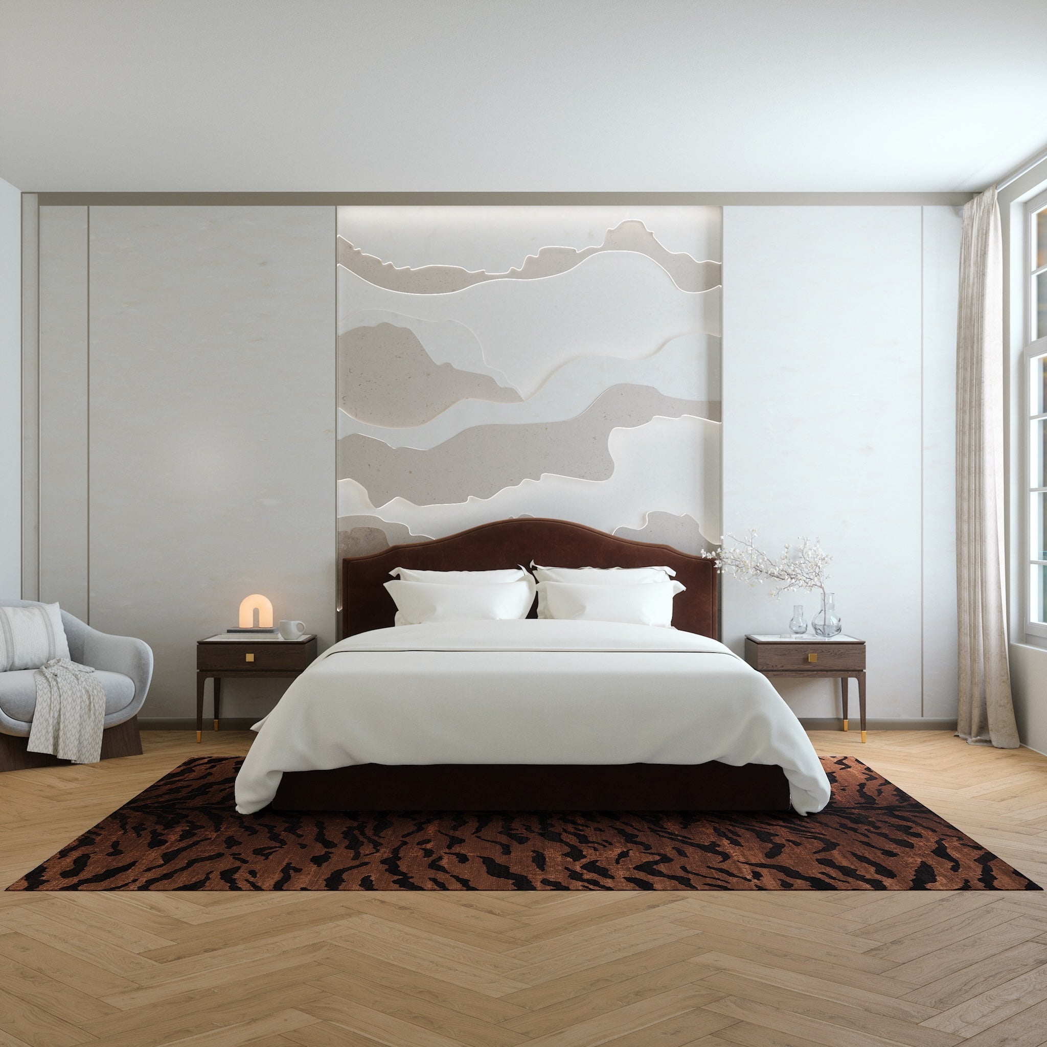 Ines Modern Tiger Print Rug