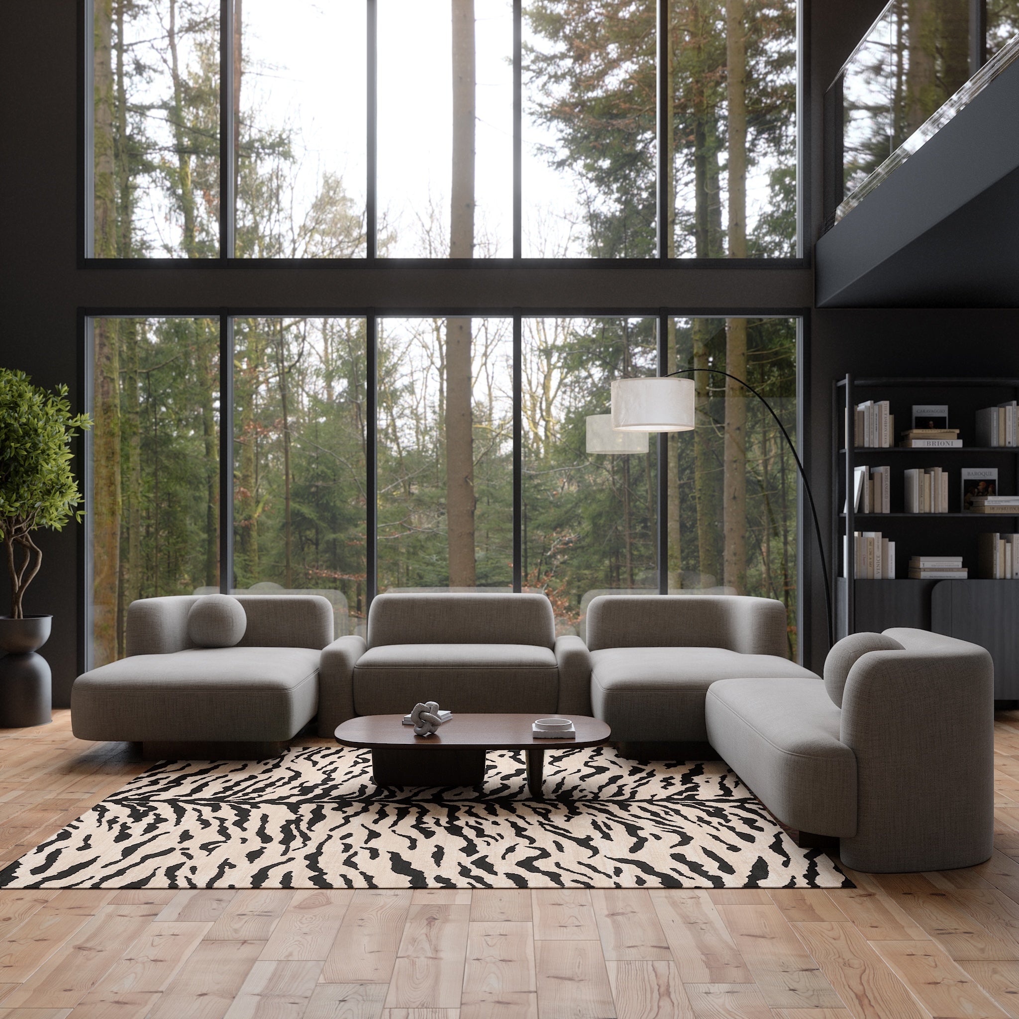 Ines Modern Tiger Print Rug