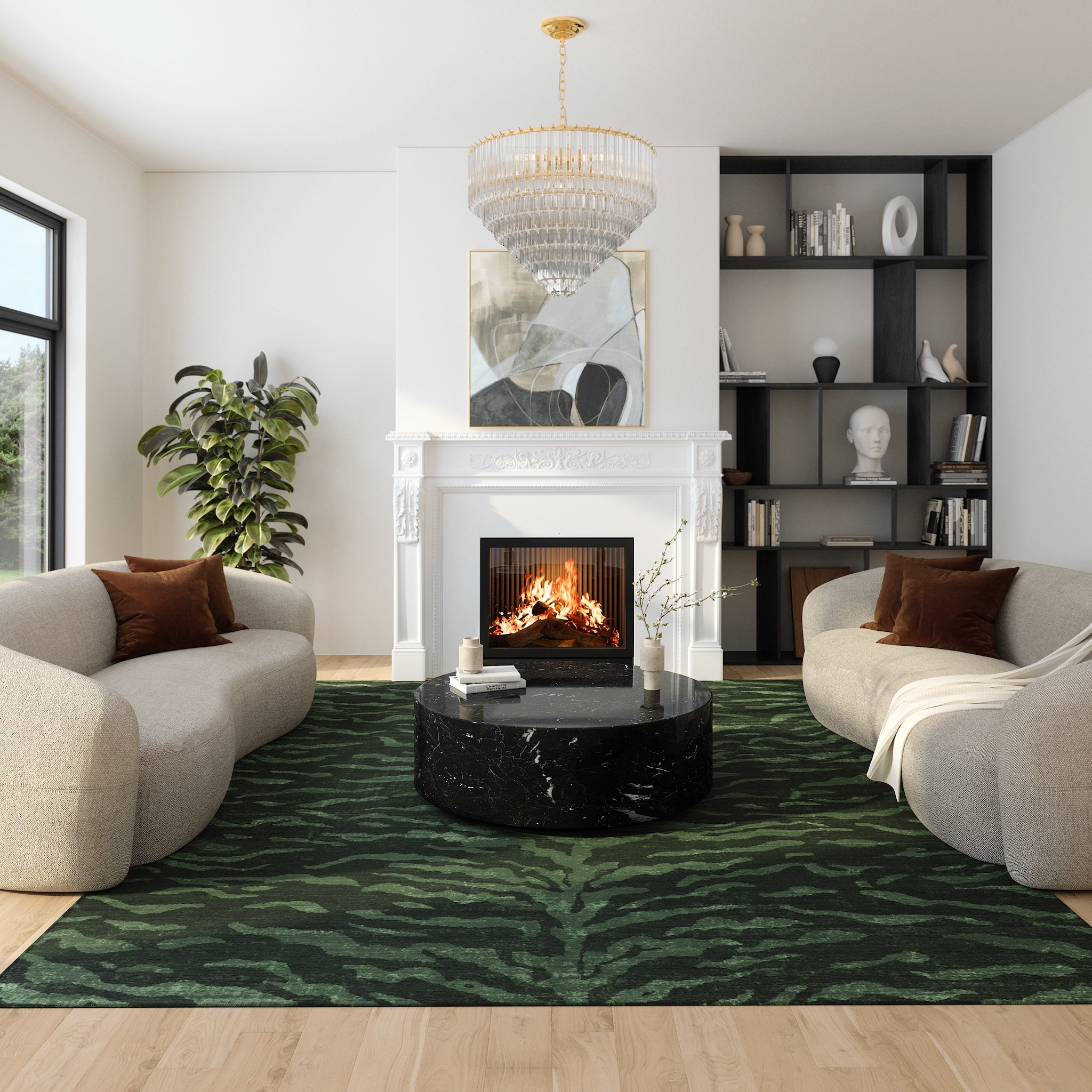 Ines Modern Tiger Print Rug