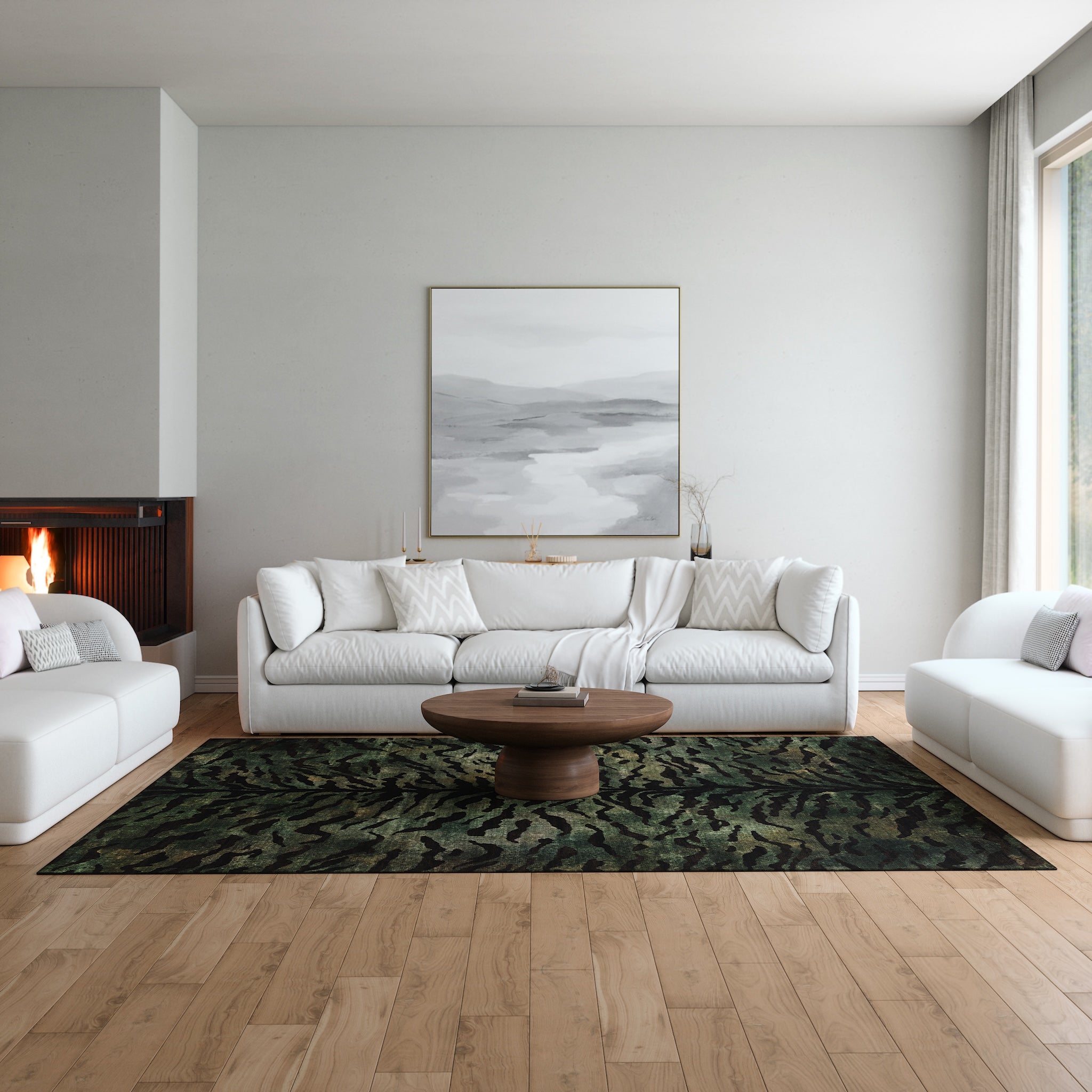 Ines Modern Tiger Print Rug