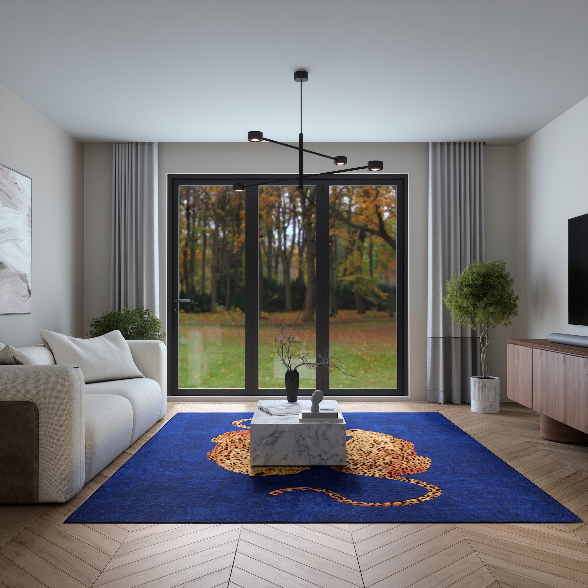 Sandy Tappeto chic con motivo leopardato