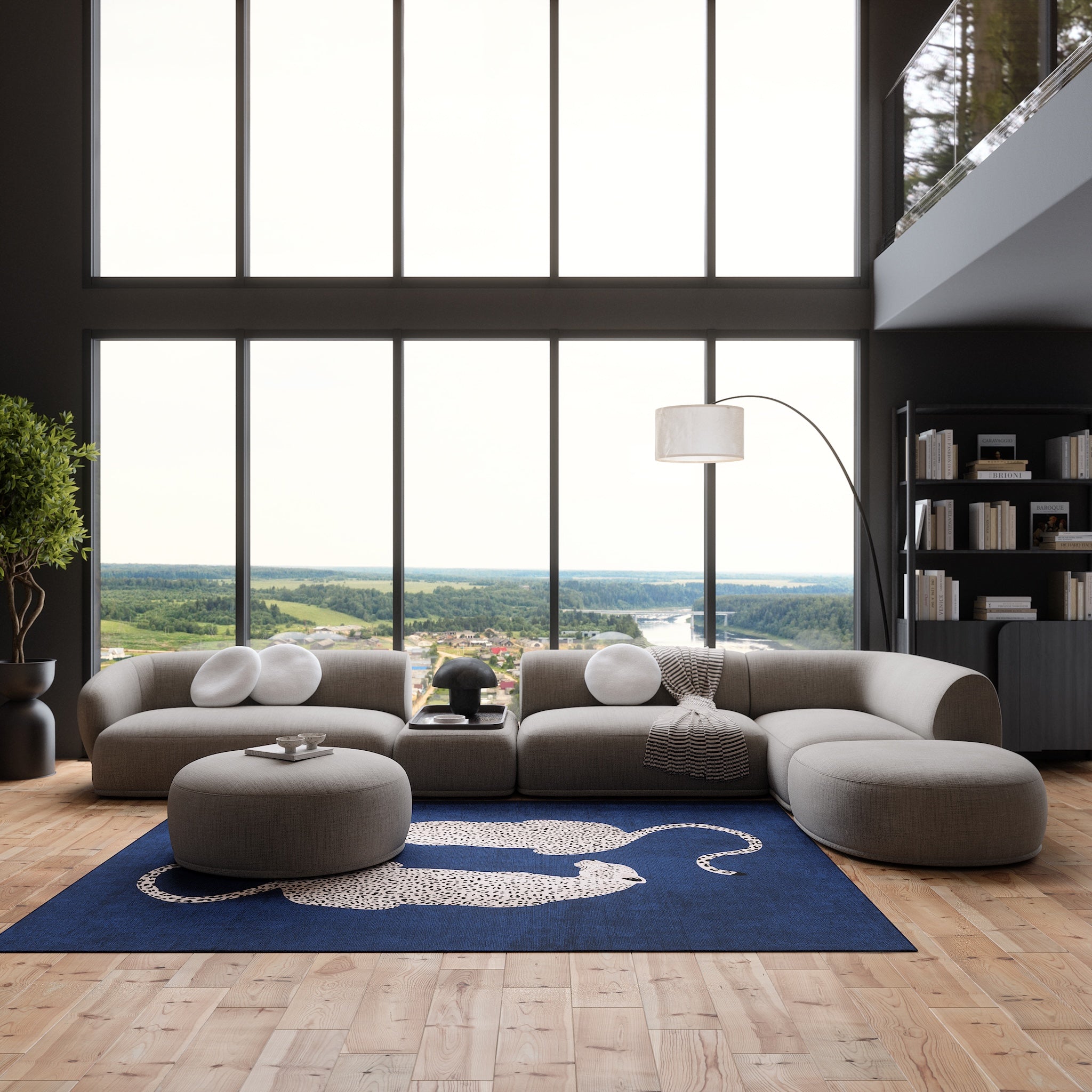 Sandy Chic Leopard Pattern Rug