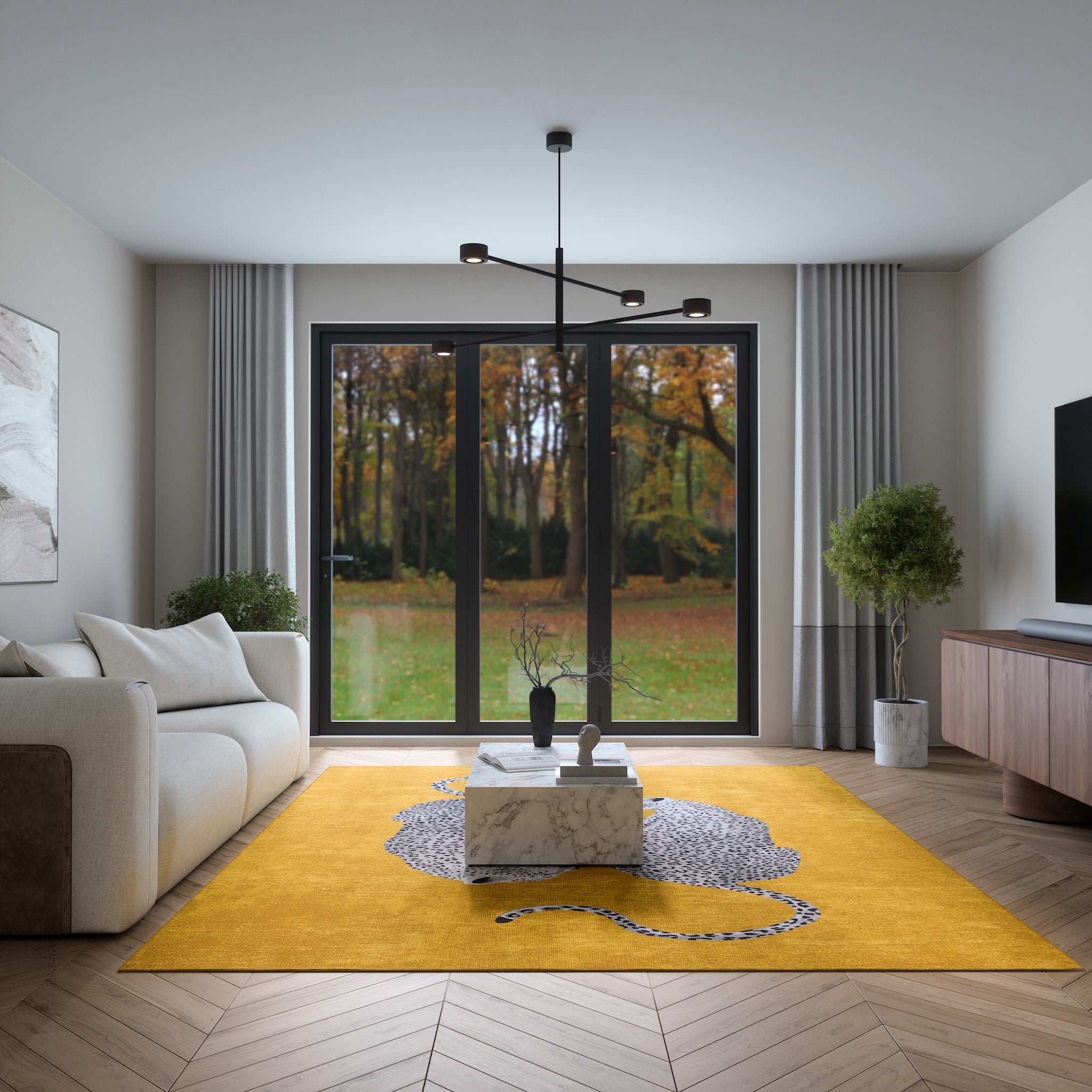 Sandy Tappeto chic con motivo leopardato