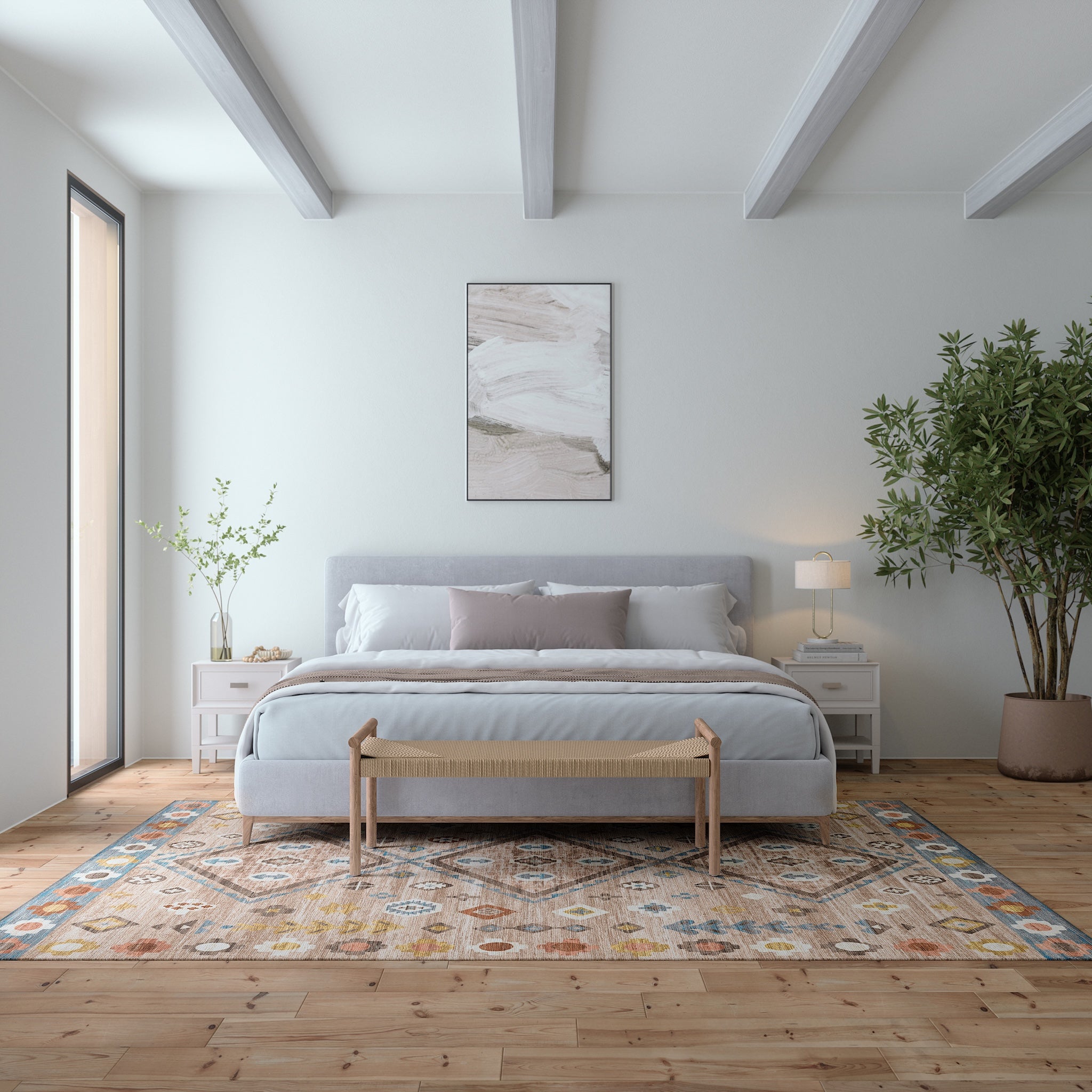 Amani Alfombra moderna Boho Diamond