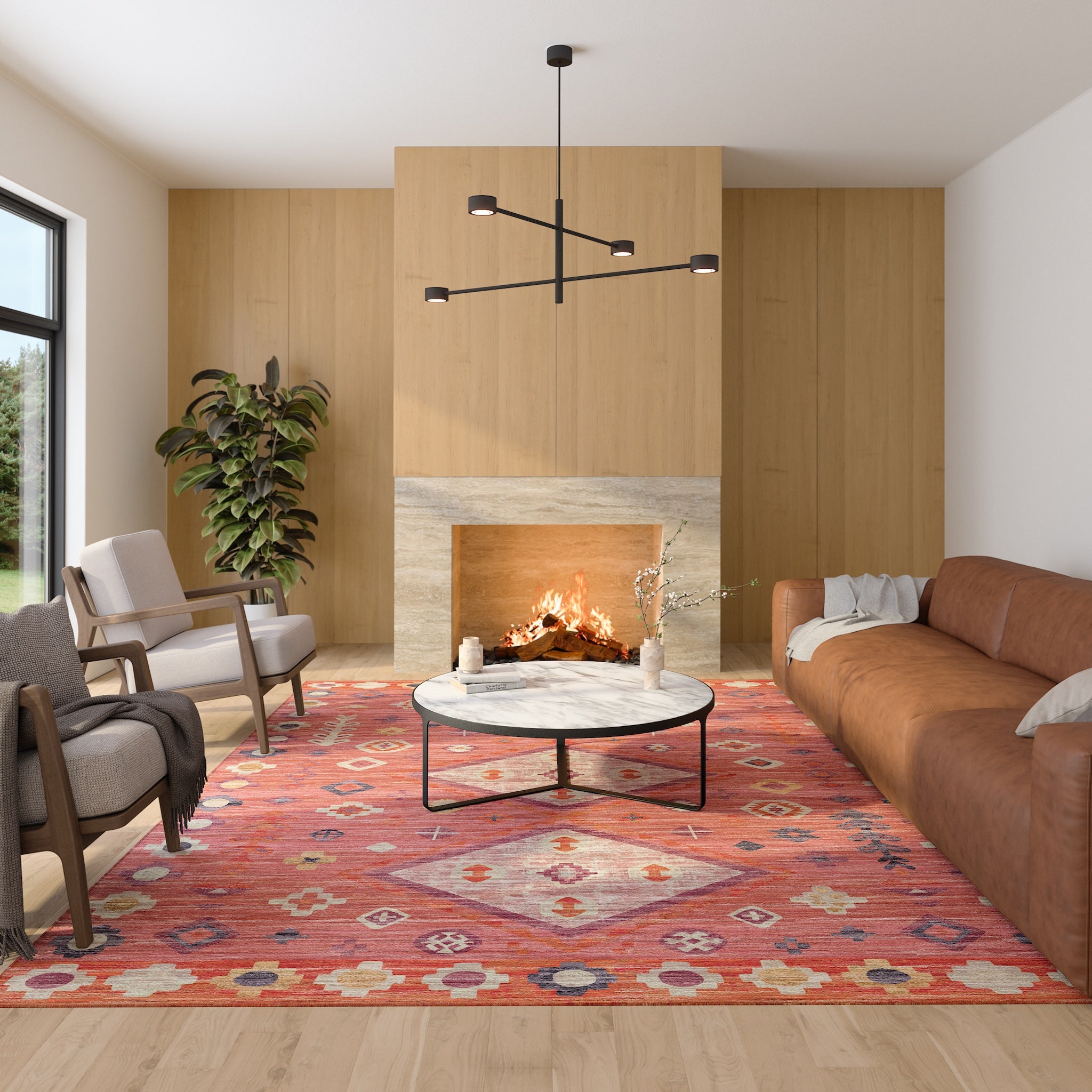 Amani Alfombra moderna Boho Diamond