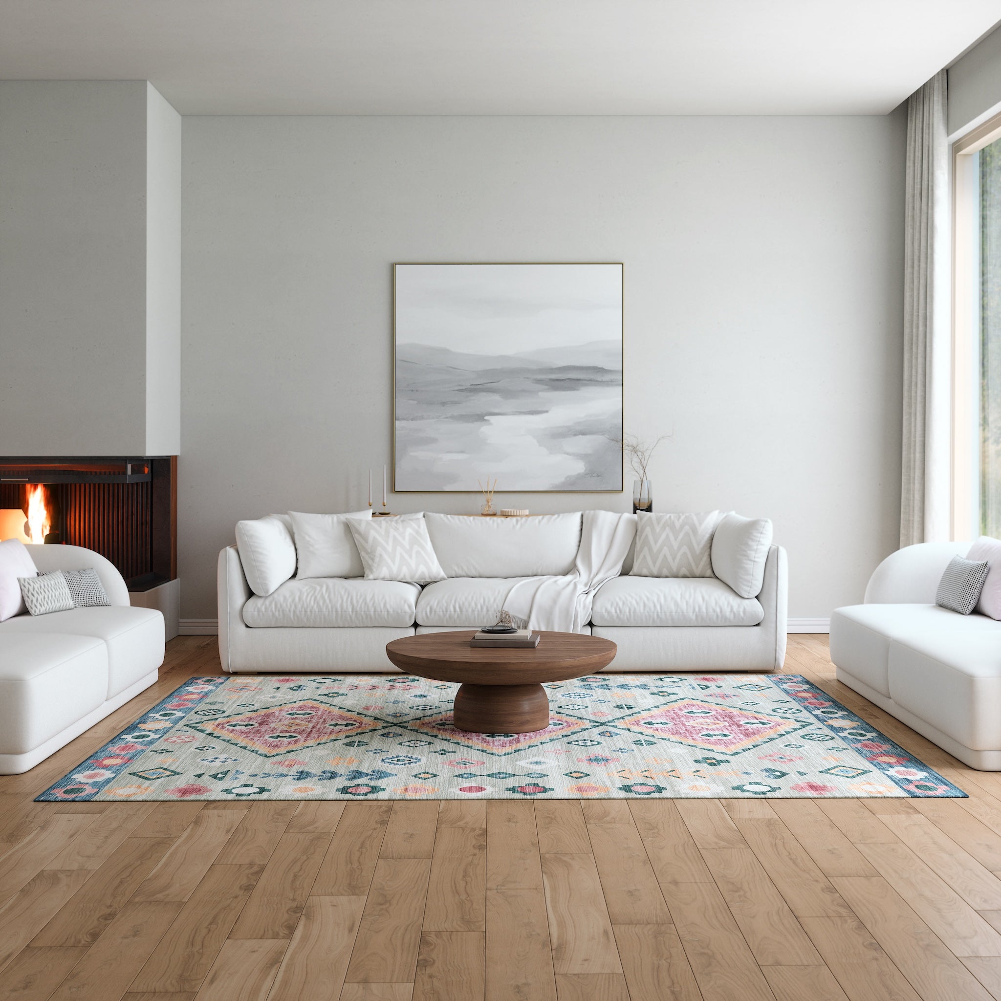 Amani Alfombra moderna Boho Diamond