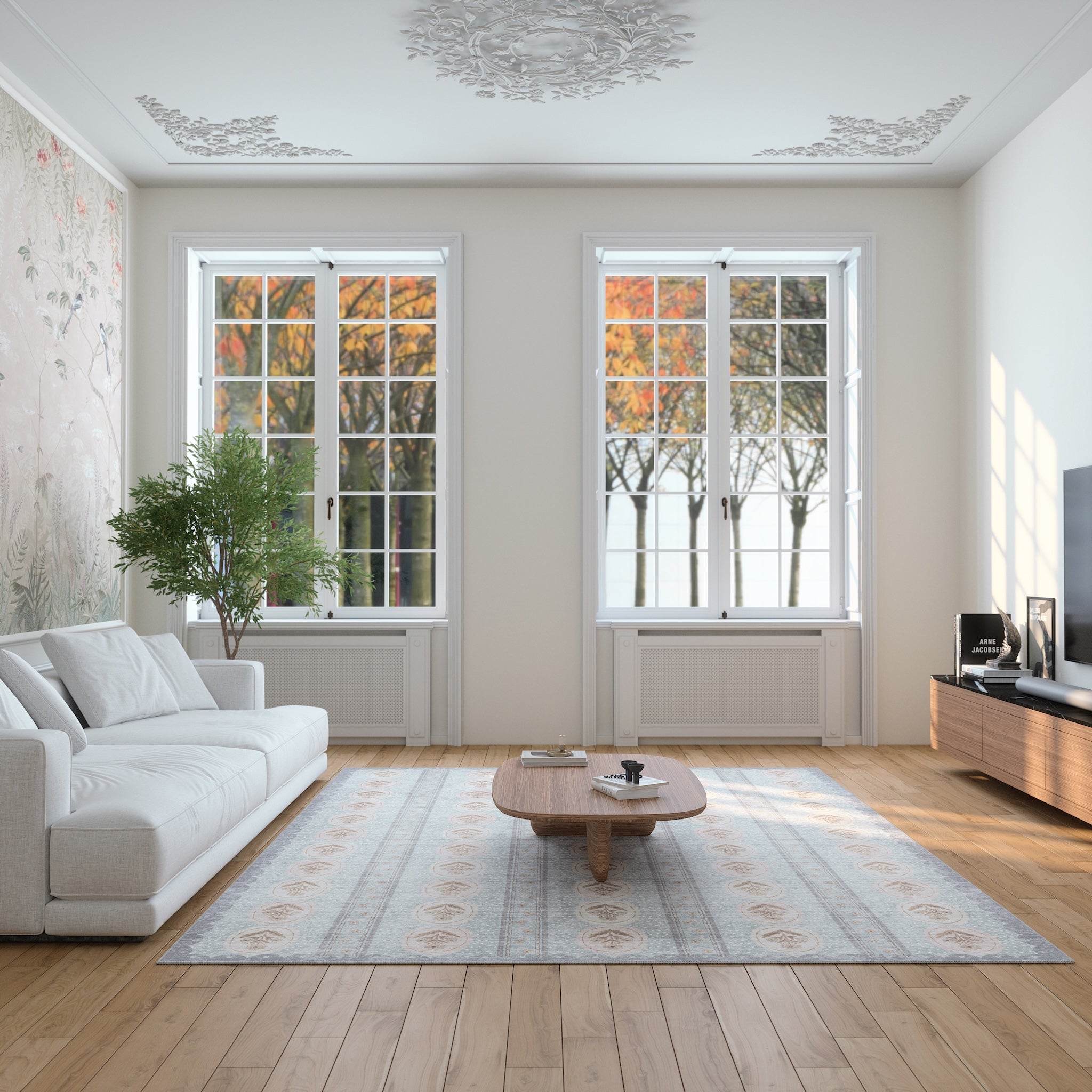 Lilia Soft Floral Medallion Rug