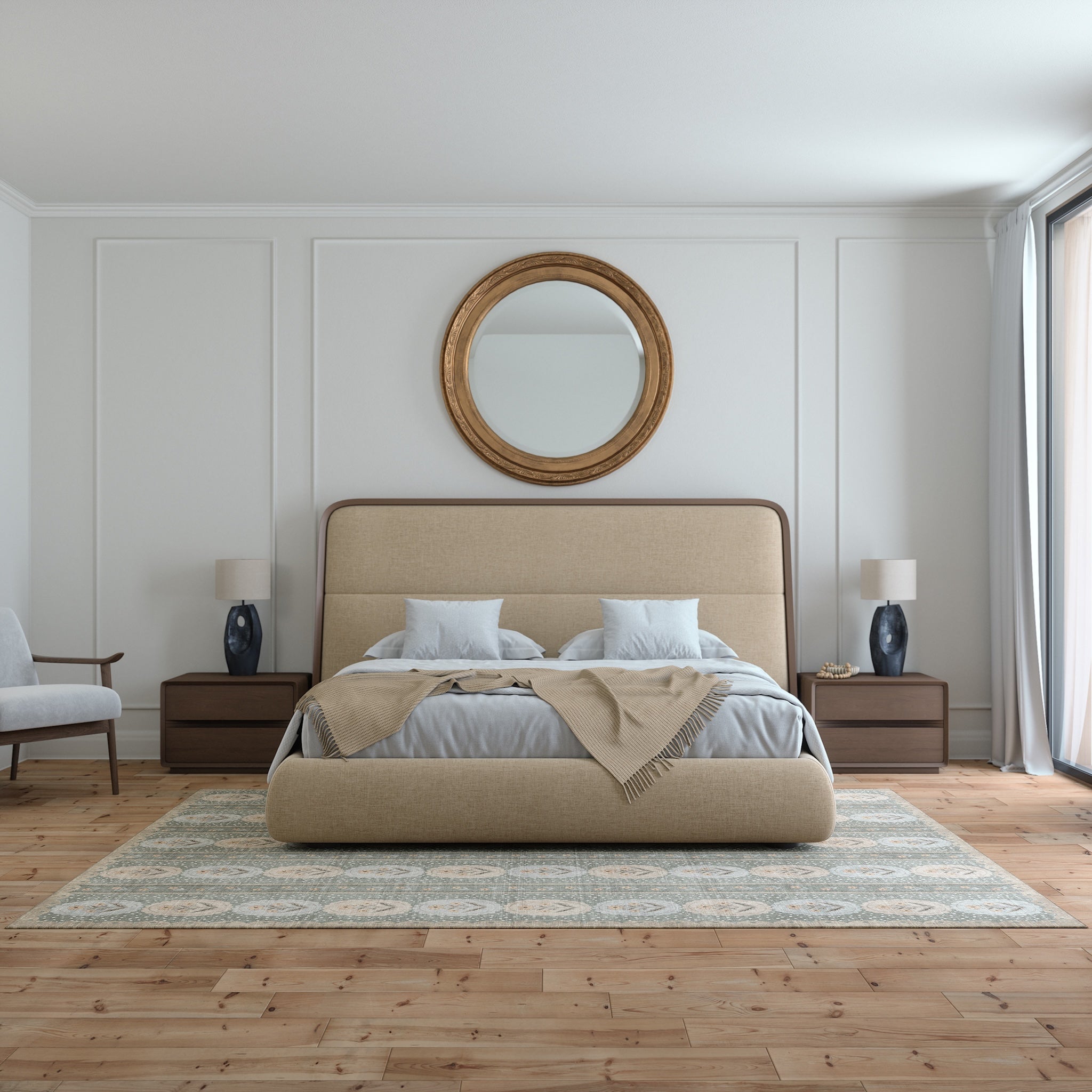 Lilia Soft Floral Medallion Rug