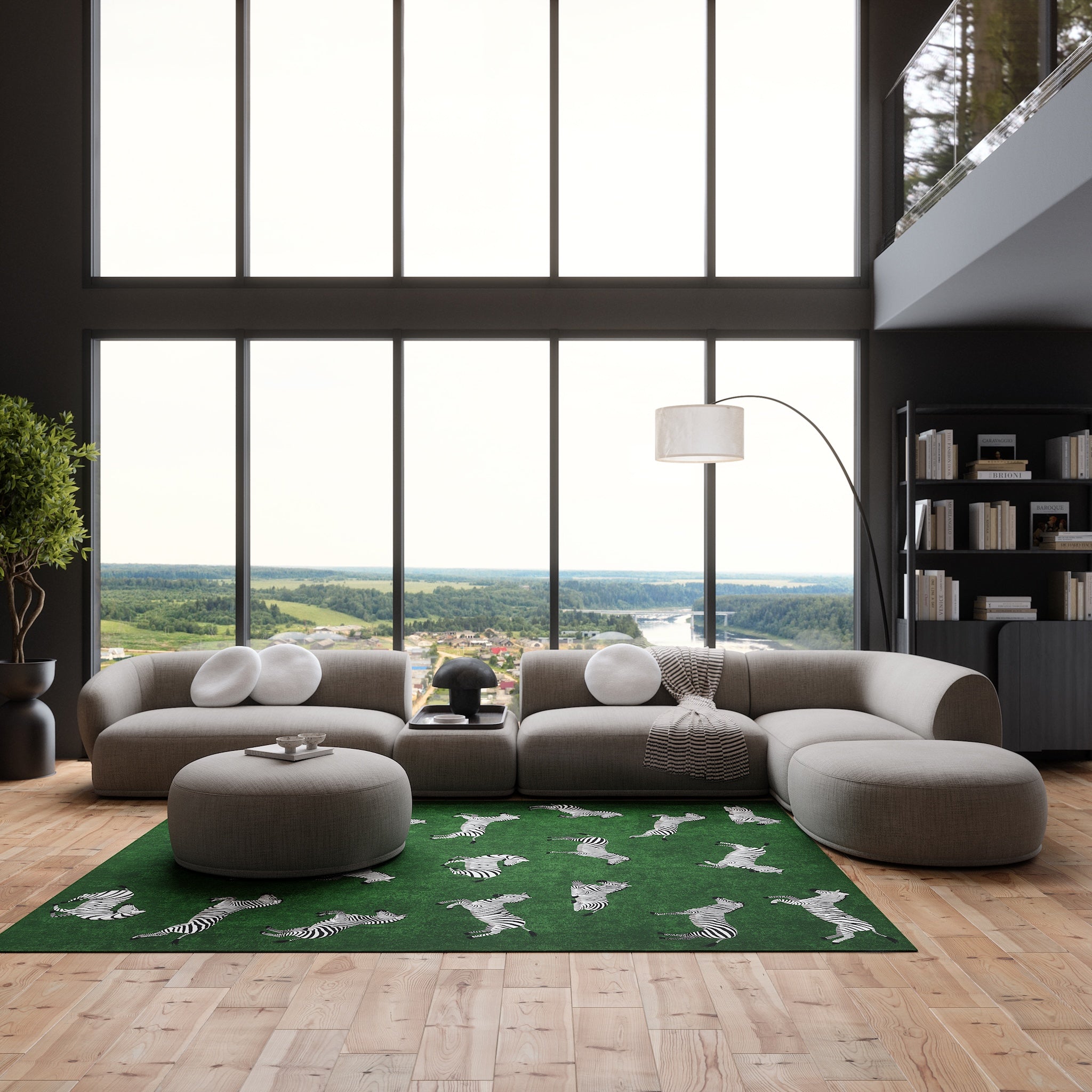Riley Zebra Print Pattern Rug