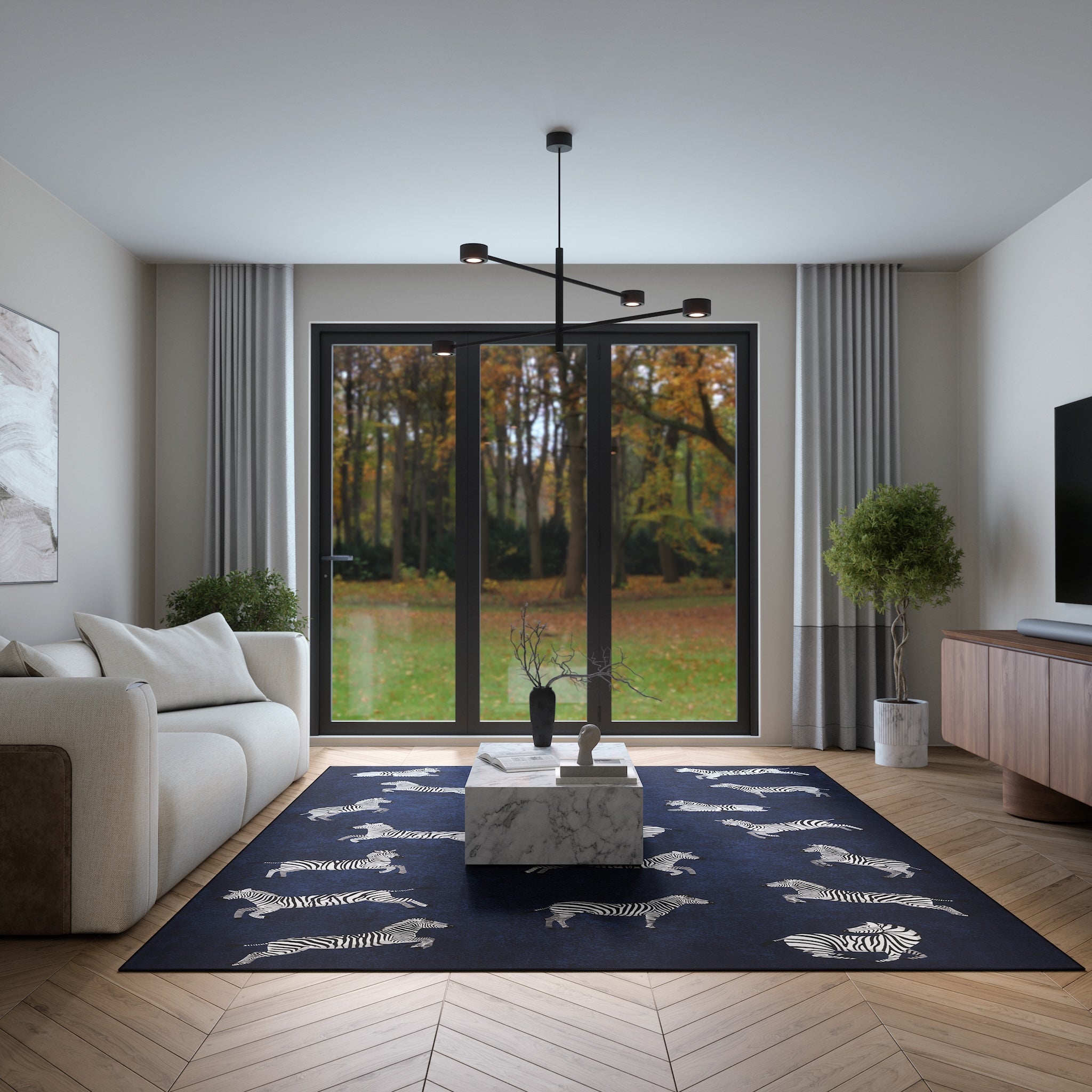 Riley Zebra Print Pattern Rug