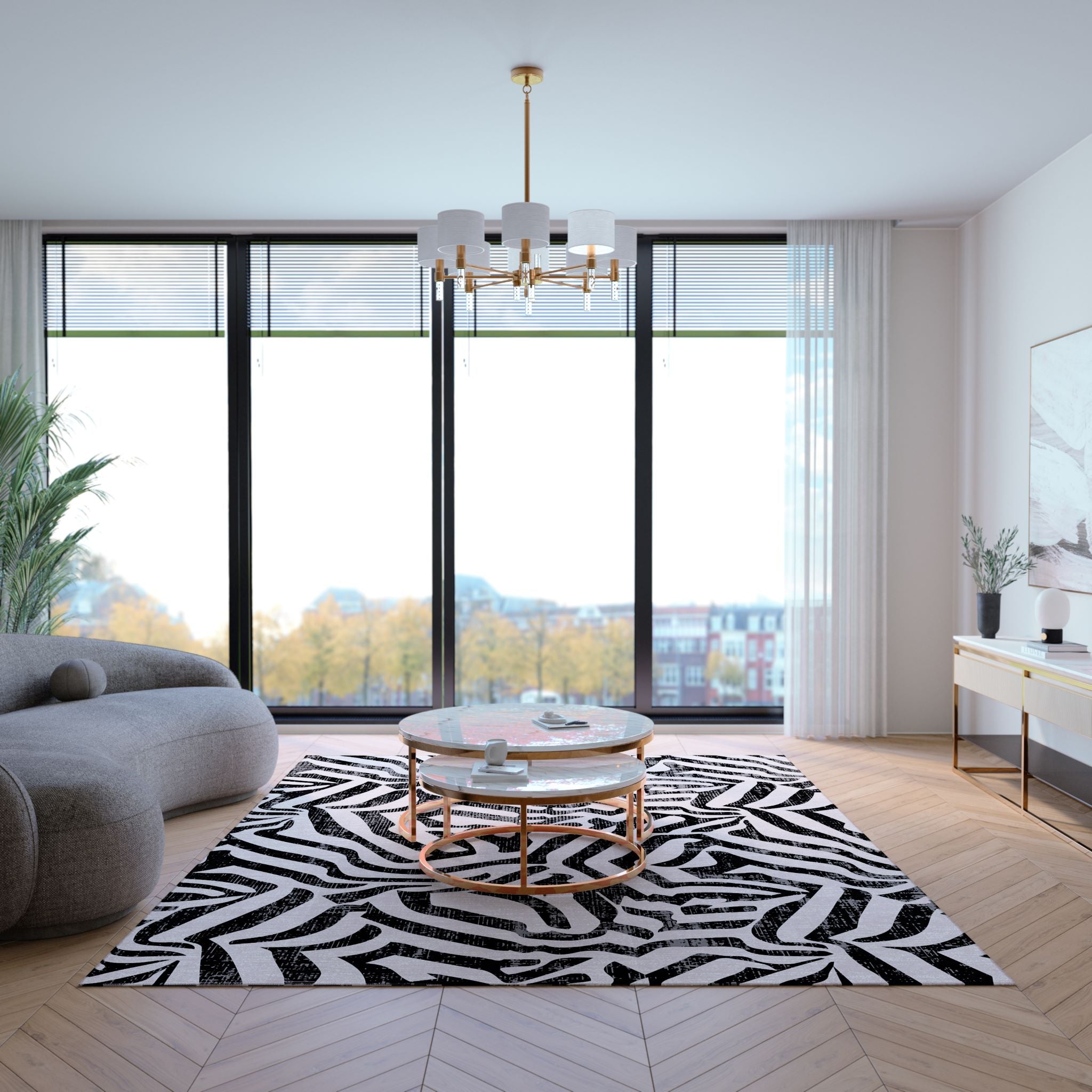 Zira Zebra Pattern Design Rug